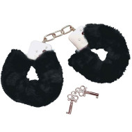 Bad Kitty Black Plush Handcuffs
